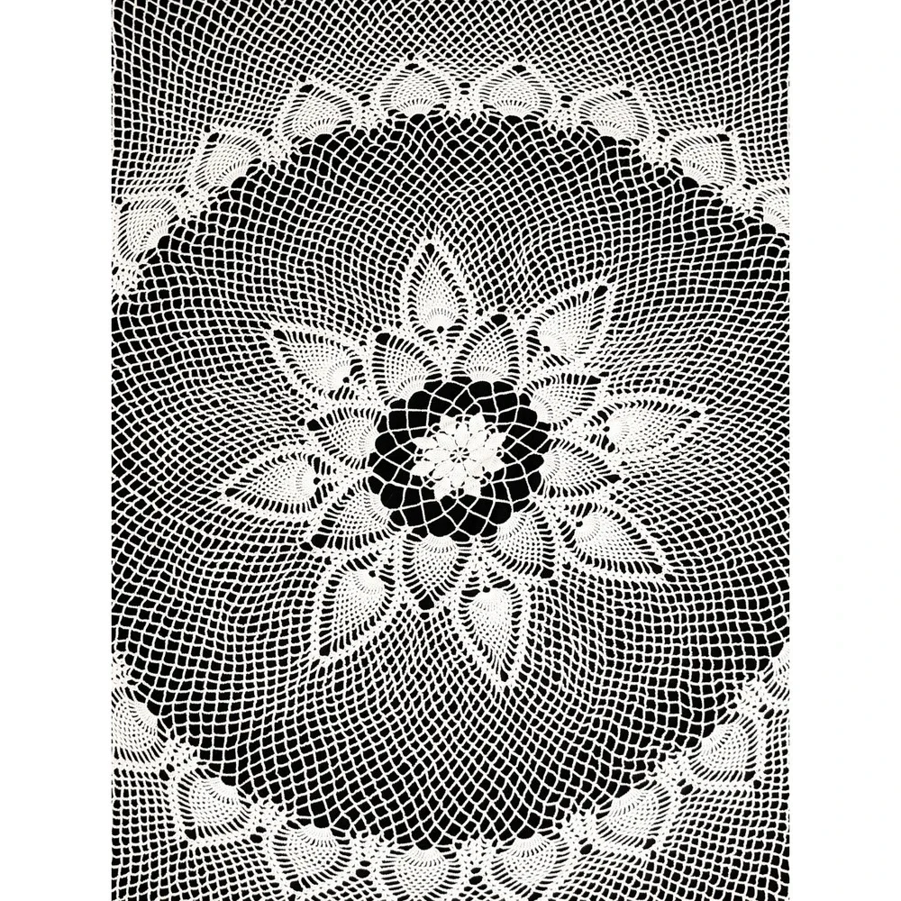 Handmade Round Flower Crochet Table Cloth Size‎ 72